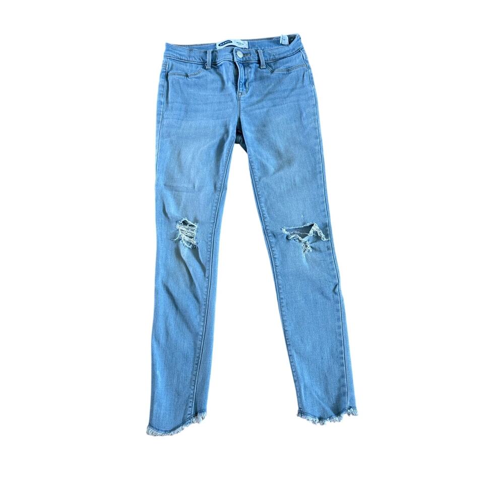 Girls 12 Old Navy Ballerina Jeggings Light Blue Straight Leg Stretch Denim Jeans